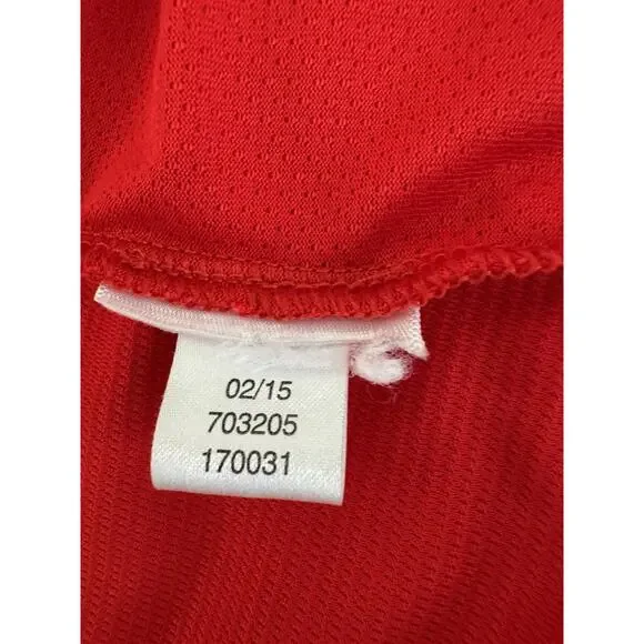 Wilson Polo Shirt Mens Medium Red Navy Team Jersey Golf Tennis Collared 3 Button - Picture 7 of 9